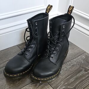 Dr. Martens Black Combat Boots with Air-Cushioned Sole